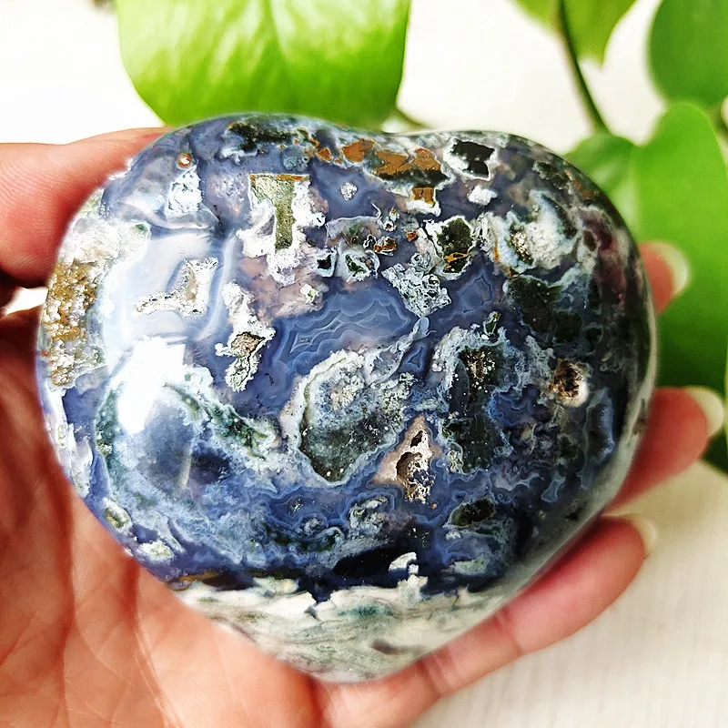 Natural Ocean Jasper Sea Gem Heart Sorcerer Exorcism Meditation Cures Crystal Home Feng Shui Decoration