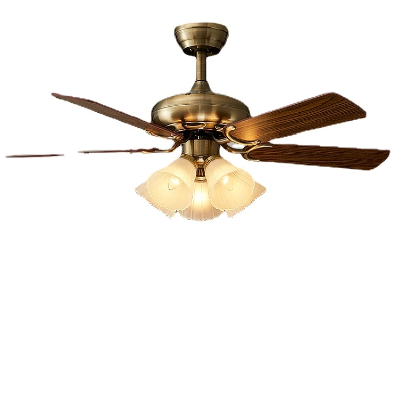 

PQF Fan Lamp Ceiling Fan Lights Living Room Dining-Room Lamp Fan Integrated Mute