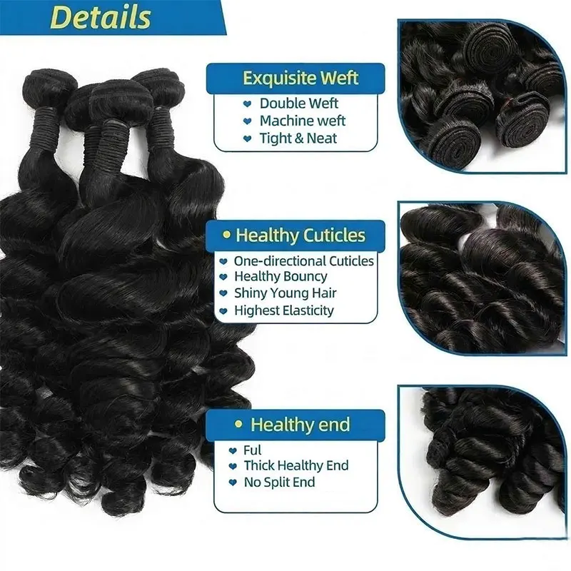 26 28 30 32 Inch Loose Wave Bundles Human Hair 16A Unprocessed Quality Virgin Raw Hair Brazilian 2 3 4 PCS Loose Deep Wave Human Hair Bundles Extensions - view 2