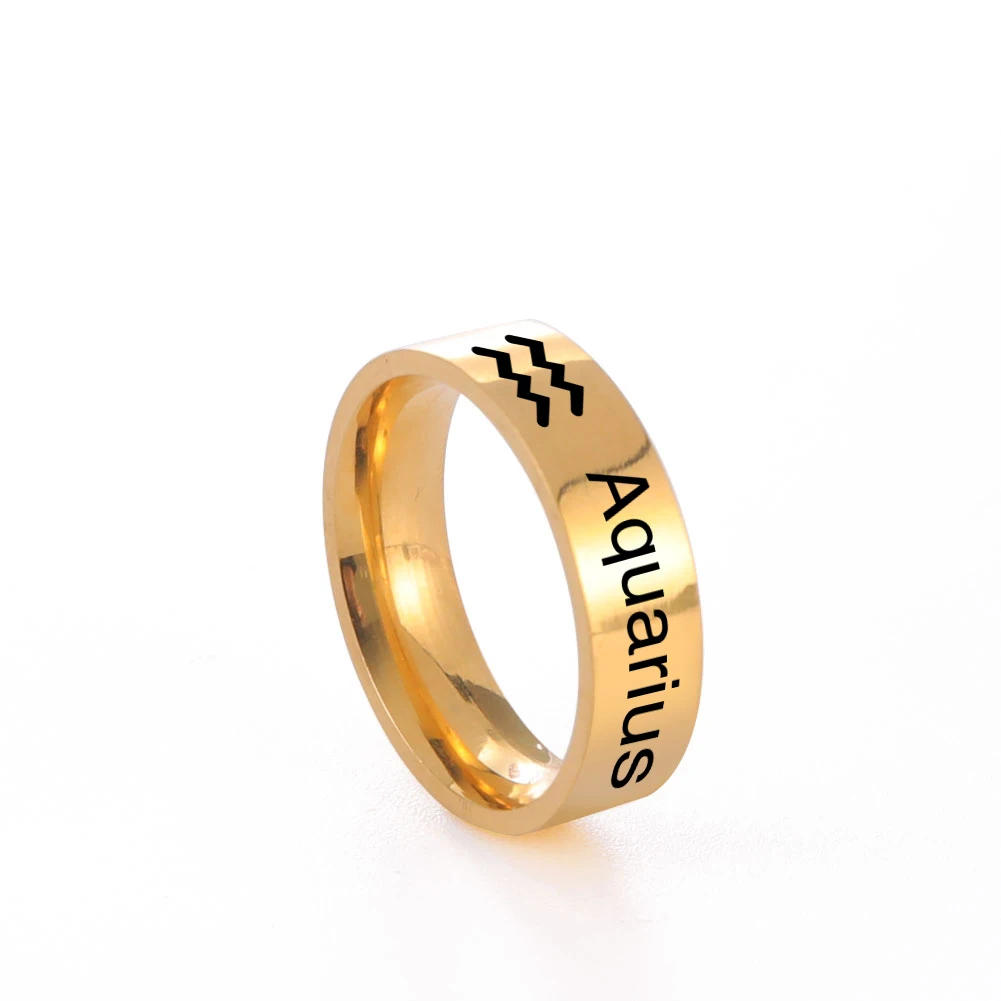 Zodiac Women Men Rotating Ring Leo Libra Aries Gemini Virgo Pisces Scorpio Sagittarius Stainless Steel Rings 2022 Birthday Gift