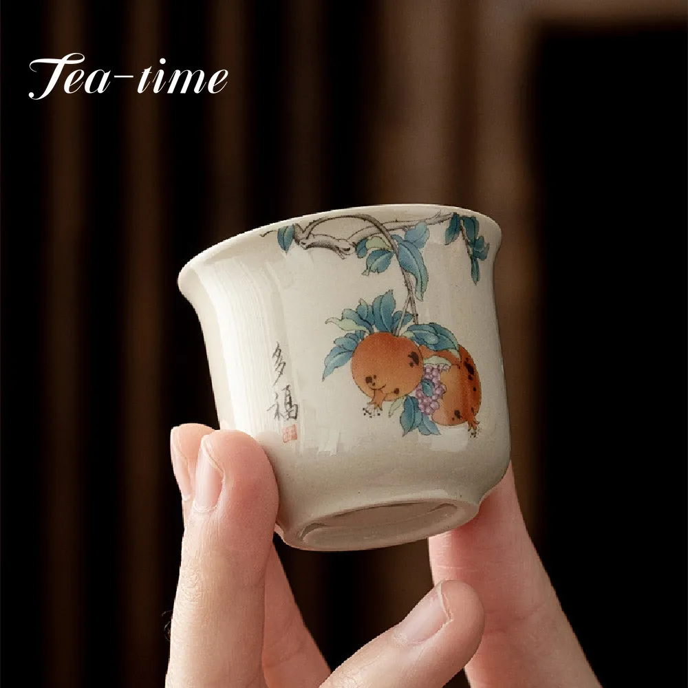 50/70ml Japanese Style Plant Ash Ceramic Tea Cup Teaware Kung Fu Tea Set Cup Porcelain Teacup Creative Handmade Master Cup Home