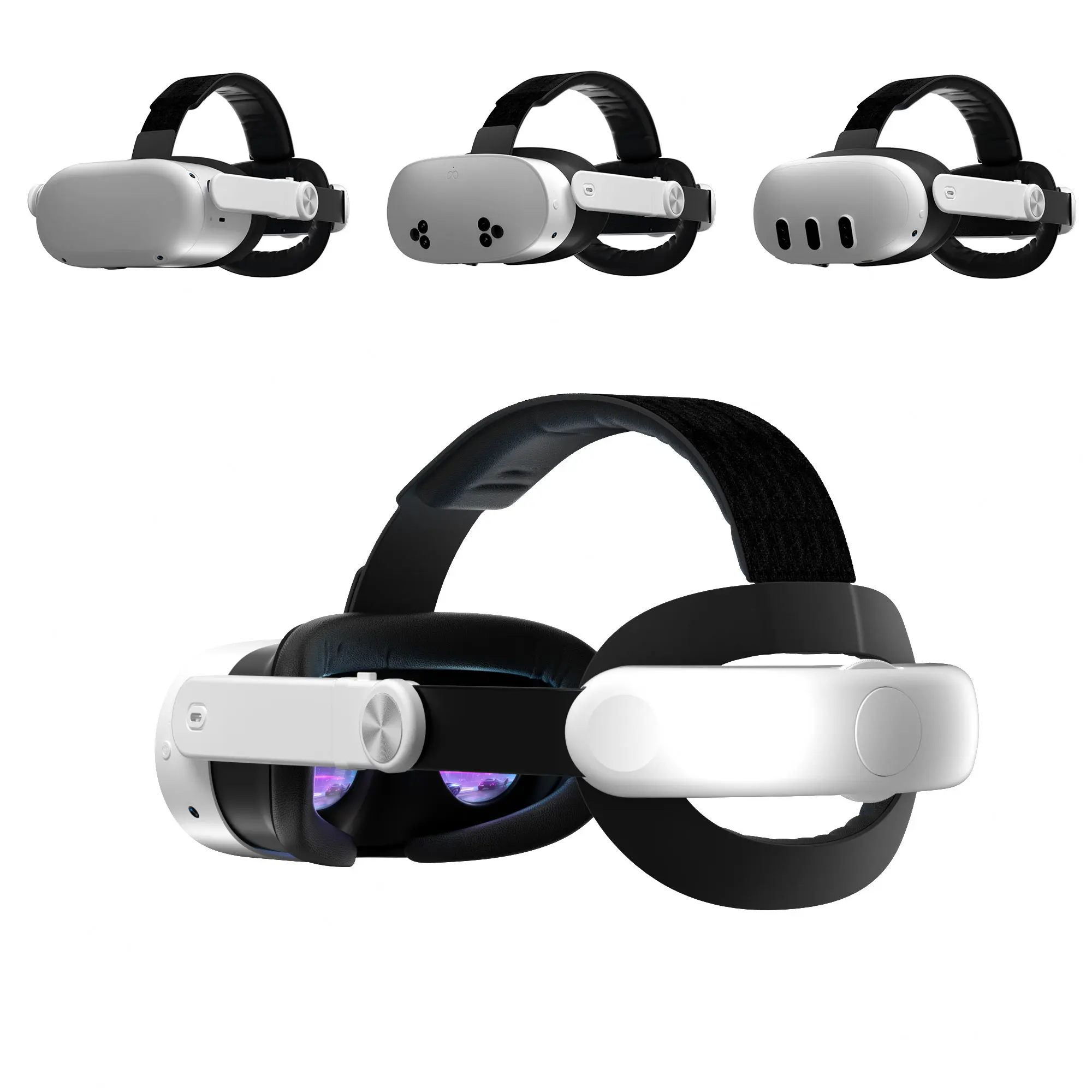 for Meta Quest 3S/Quest 2/Quest 3 Head Strap, - Patented One-Click Release, Adjustable Elite Strap Replacement, Reduce Pressure