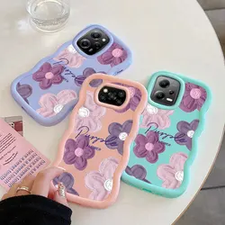 Flower Fashion Phone Case For Xiaomi POCO C50 M5S M6 X3 NFC X5 X6 Pro 4G 5G  Soft Coque Wavy Edged Shockproof Cover Girl Shell