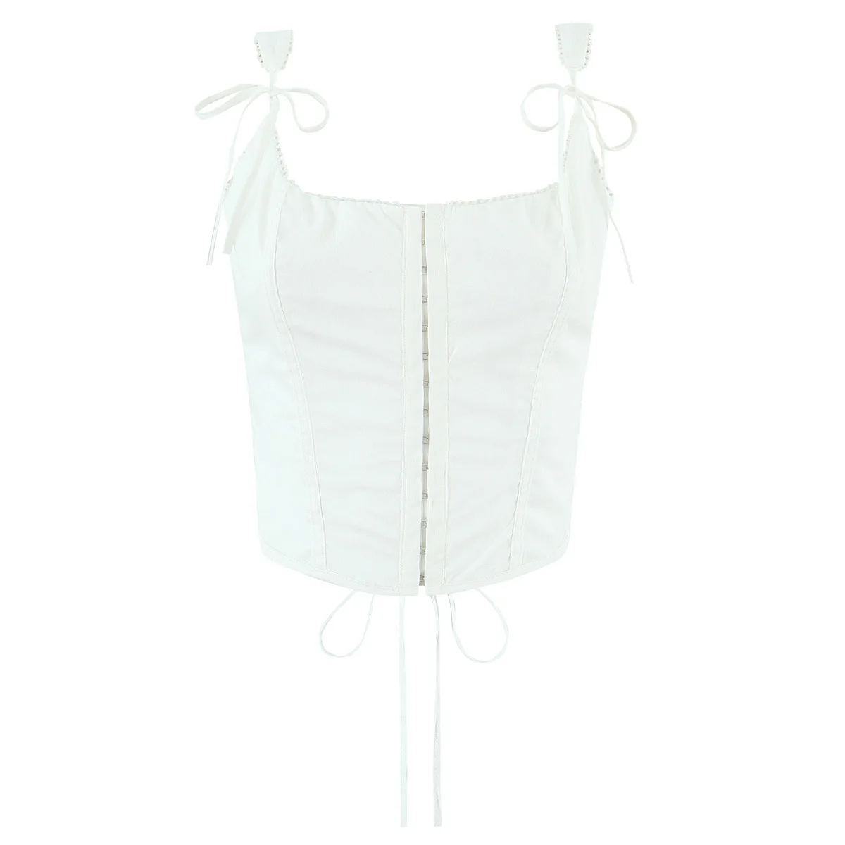 

Women Sleeveless Bodice Lace-up Fastening Kikki Stretch-cotton Corset Top
