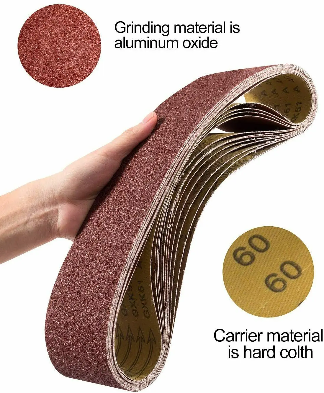 Nastri abrasivi per levigatrice a nastro 4x36 pollici 12 pezzi carta vetrata a nastro in ossido di alluminio assortiti