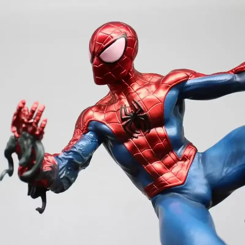 Nuevo 28cm Original araña de hierro lejos de casa veneno animación figuras periféricas versión Premium estatua adornos de coche niños Gif