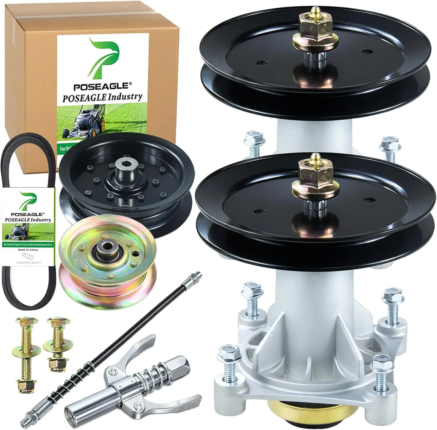

2 Pack Spindle Assembly with Pulleys and Belt for YT3000 YT4000 Mowers Replacement Parts