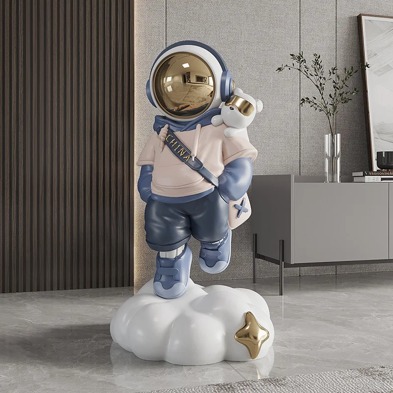 Imagem -03 - Nórdico Astronauta Resina Ornamento Criativo Decoração para Casa Estátua tv Cabinet Desk Statue Escultura Estante Presente de Artesanato