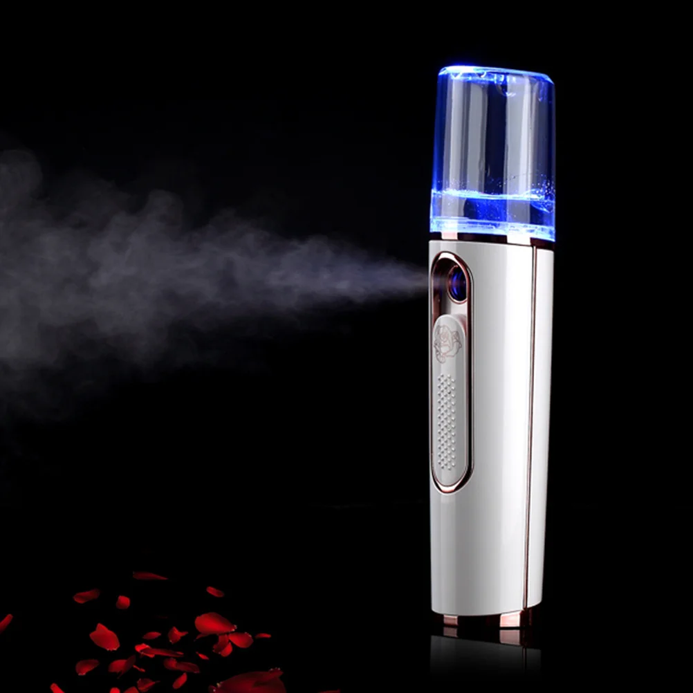 

Mini Portable Facial Steamer White ABS Material Nano Mist Cooler Non-Slip Grip Easy Operation Moisture Nourishing Spray Skin