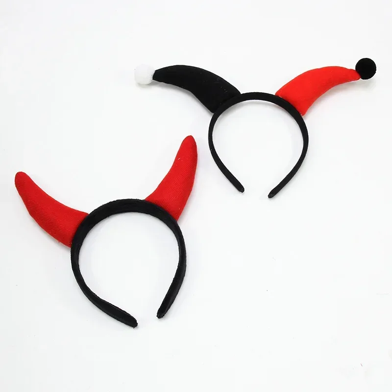 15pcs Red Devil Horn Headband Clown Hair Ornament Unisex   Hat Headwear Cute Accessories Party  Wedding Festival