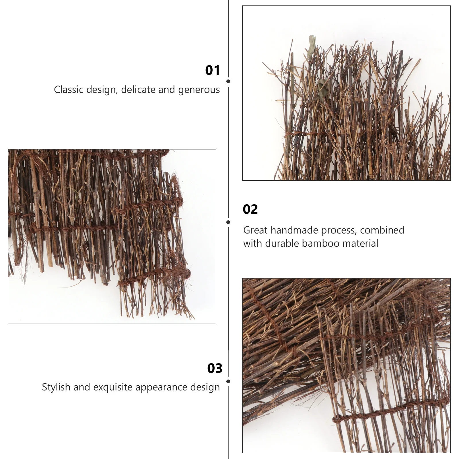 

6Pcs Mini Bamboo Fence Mat Purple Woven Design for Micro Landscape Bonsai Decoration and Food Styling Display Accessory