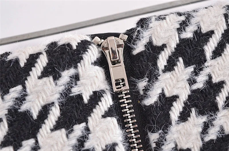 Set scozzese moderno retrò autunno inverno con oulette Gonna design con bottoni frontali per donna Faionable Ele Sle