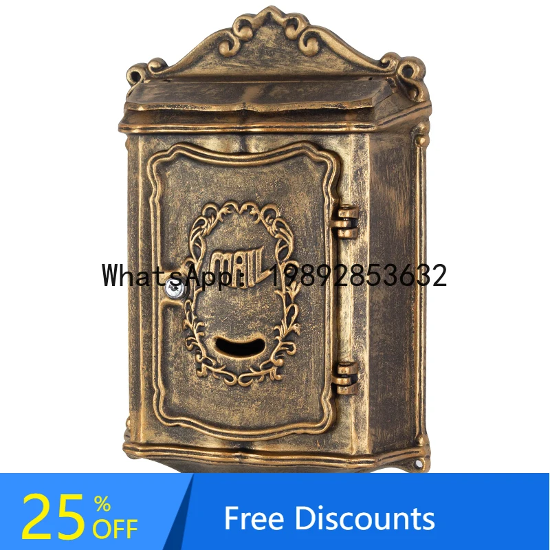 

XL Mailbox Villa Entrance Outdoor Unobstructed Aluminum Rust-Resistant Non-Rainproof Mailbox