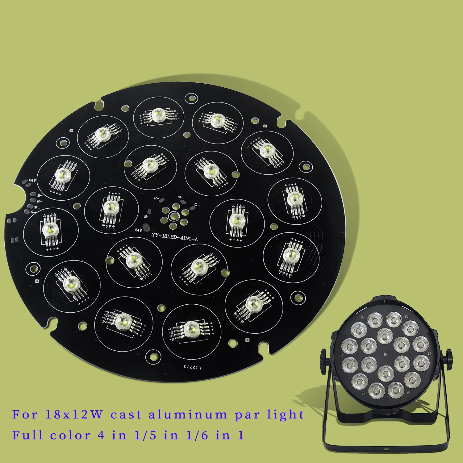 Stage Light Repair Parts 18x18w RGBWA UV 6in1/18X12W RGBW 4in1 /18X12W RGBWA 5in1 Waterproof Or Aluminum Stage Light LED Board