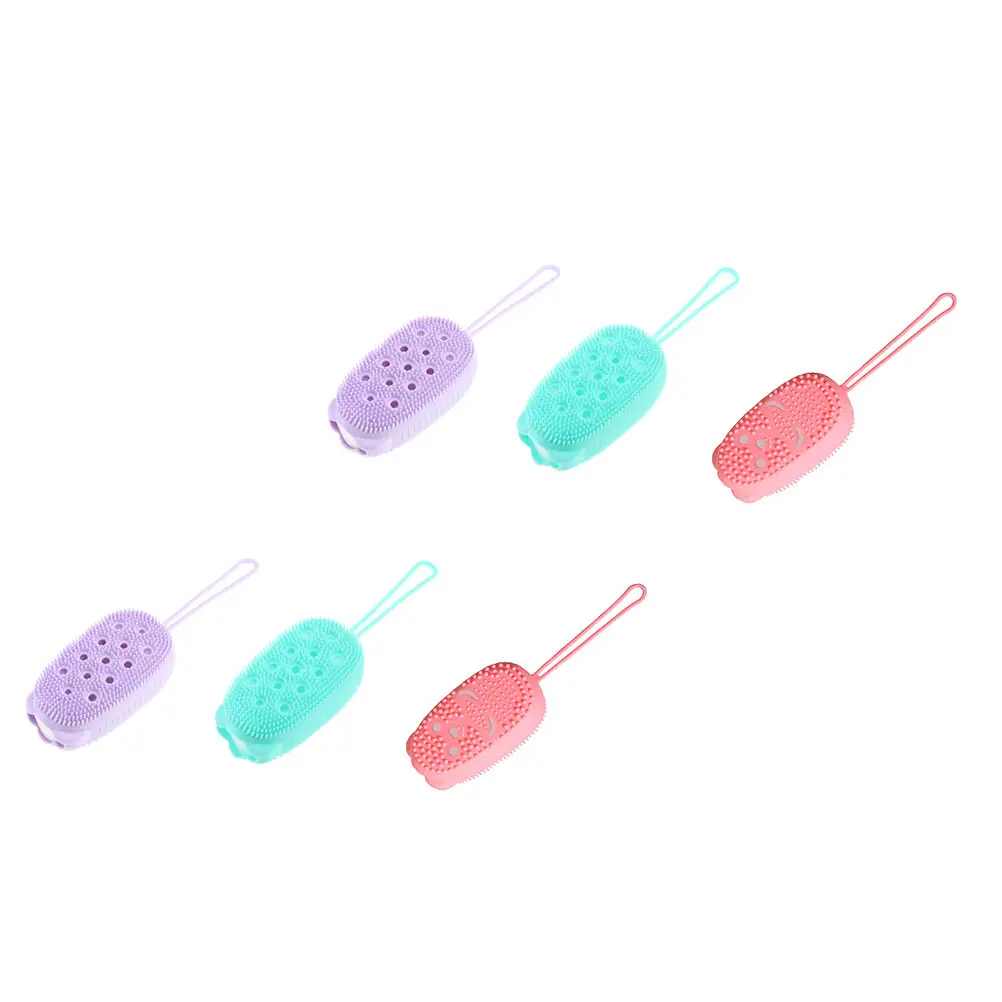 

6pcs Bathing Brush Silicone Sponge Cleansing Body H Face Feet Shower Cleaning Tool Massage Scrubber Home Bath Supply