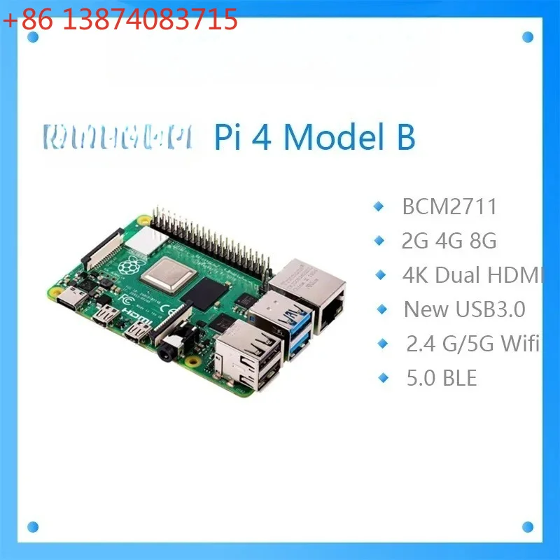Official Original Raspberry Pi 4 Model B Dev Board Kit RAM 2G 4G 8G 4 Core CPU 1.5Ghz 3 Speeder Than Pi 3B+