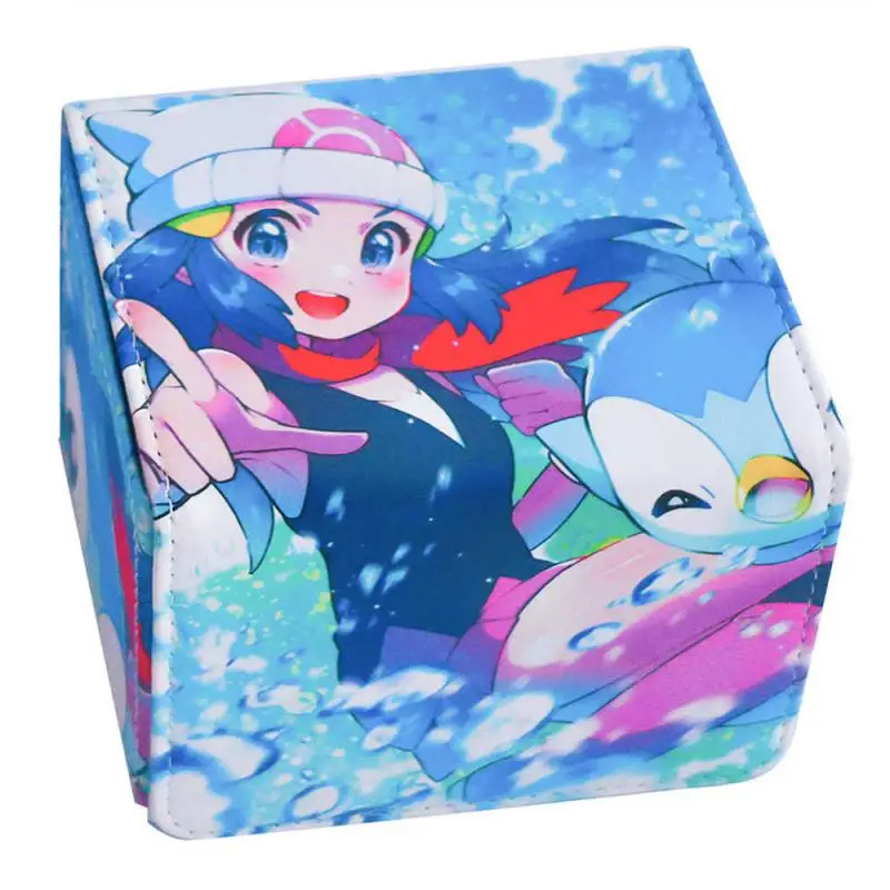 

Dawn Piplup DIY large capacity leather card box PTCG Thickened Anime and Game Collection Card Storage Box