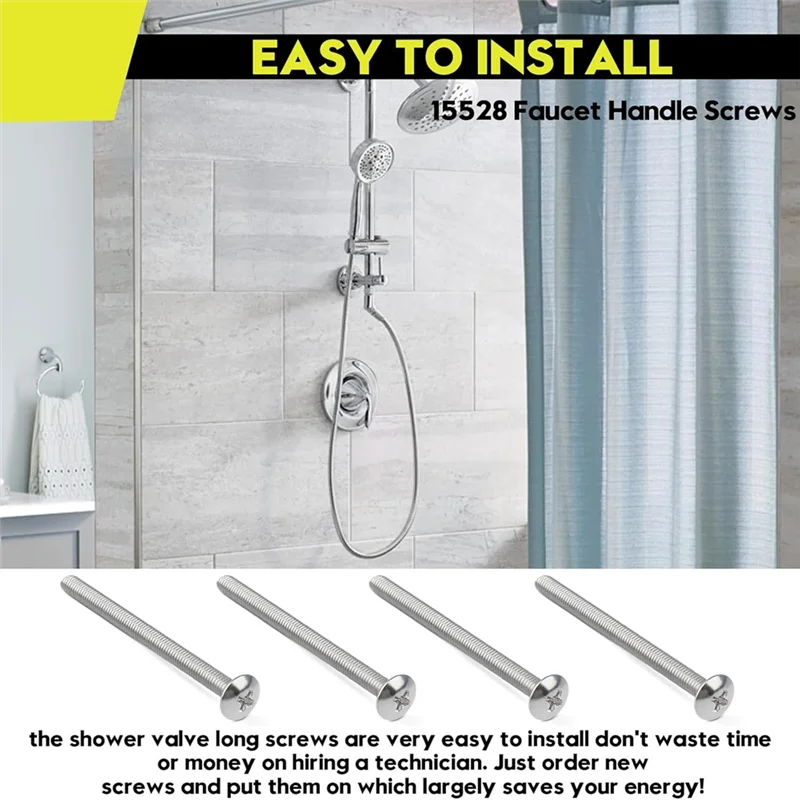 

A84X-15528 Винты для ручки смесителя 4 шт. для Moen Shower Винты для душевого клапана для ванны и смесителей для душа с одной ручкой