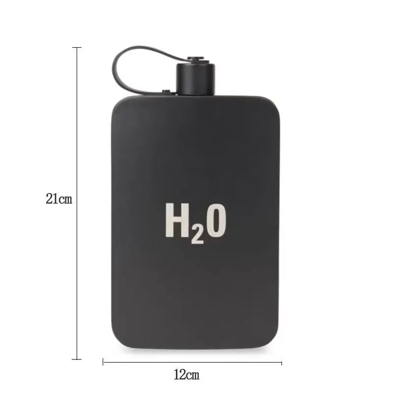 DEOUNY H2O Stainless steel outdoor travel camping wine pot, retro military style, portable sports square hip flask