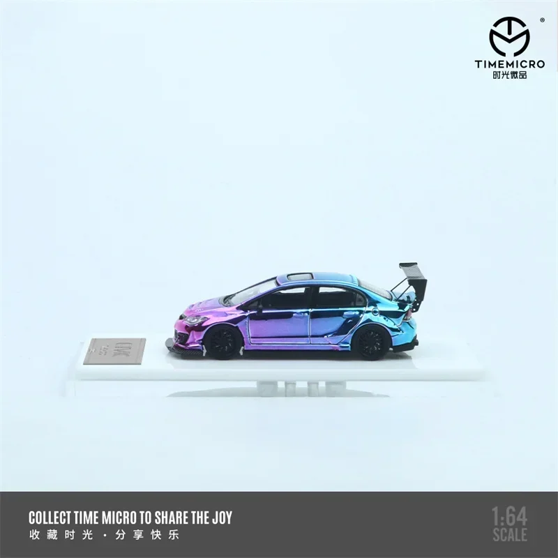 Time Micro 1:64 Civic Electroplated blue / purple blue - ordinary Limited999 Diecast Model Car