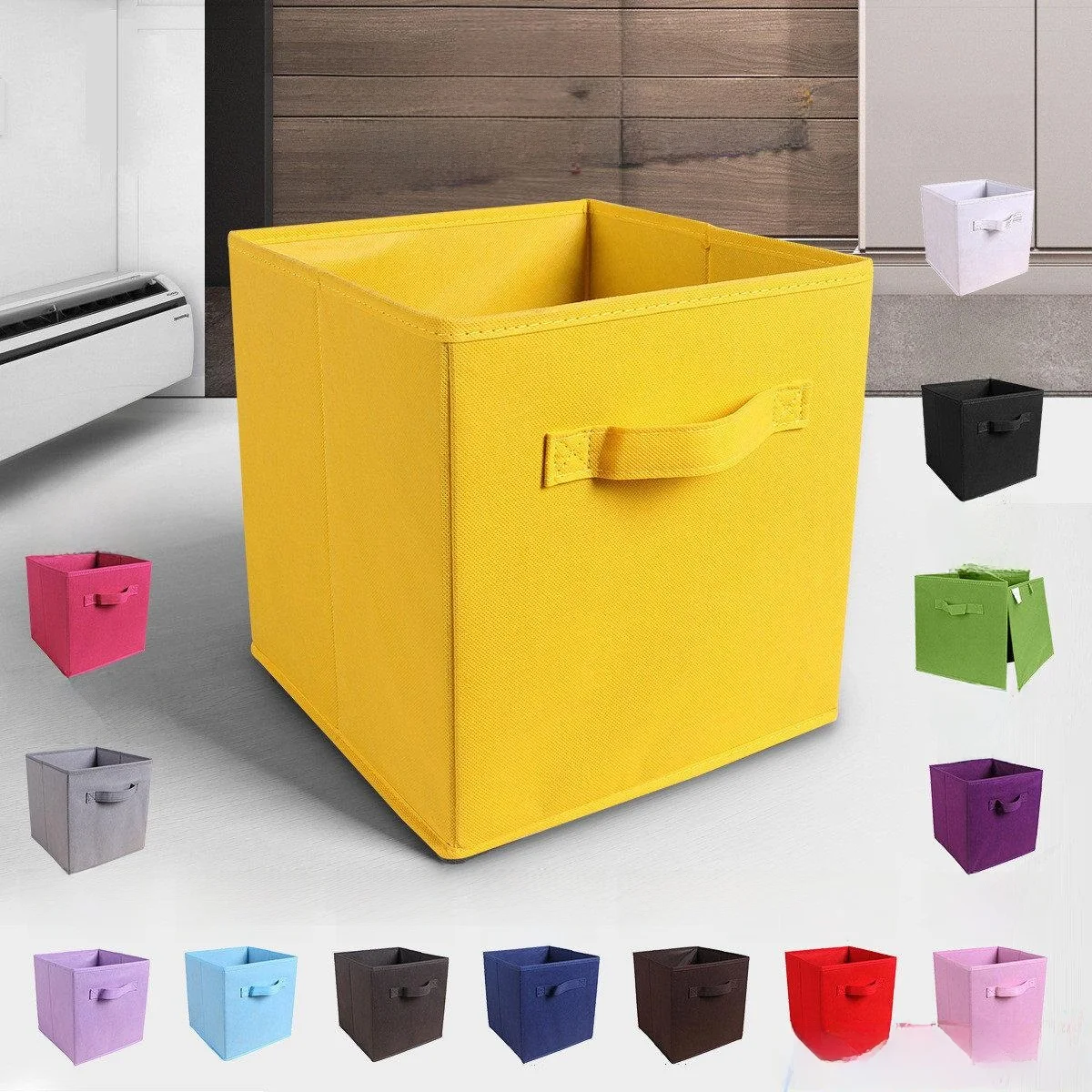 

Ders Storage Box Fabric Art Closet Uncovered Toy Sna Storage Basket Non-Woven Double Door Opening Underbed Organizer