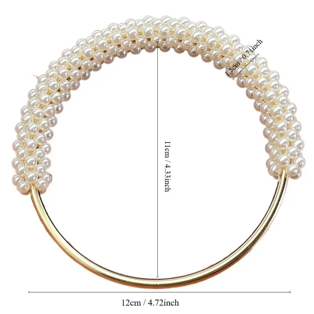 Exquisite Pearl Round Bag Handle Metal Ring Braided Colorful Beads for Women Handbag Purse Frame DIY Handmade Bag Accessories