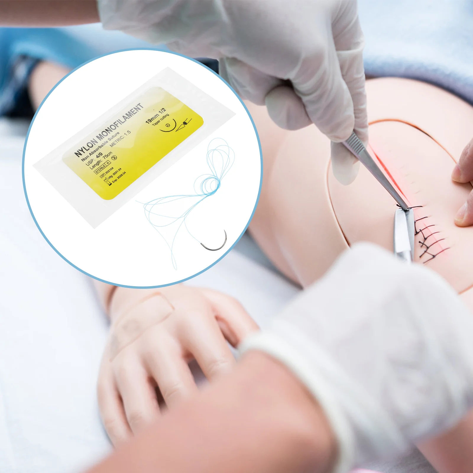 1pc Monofilament Thread Needle Suture Practice Kit Medical Teaching Tool Thread Suture Practice Equipment