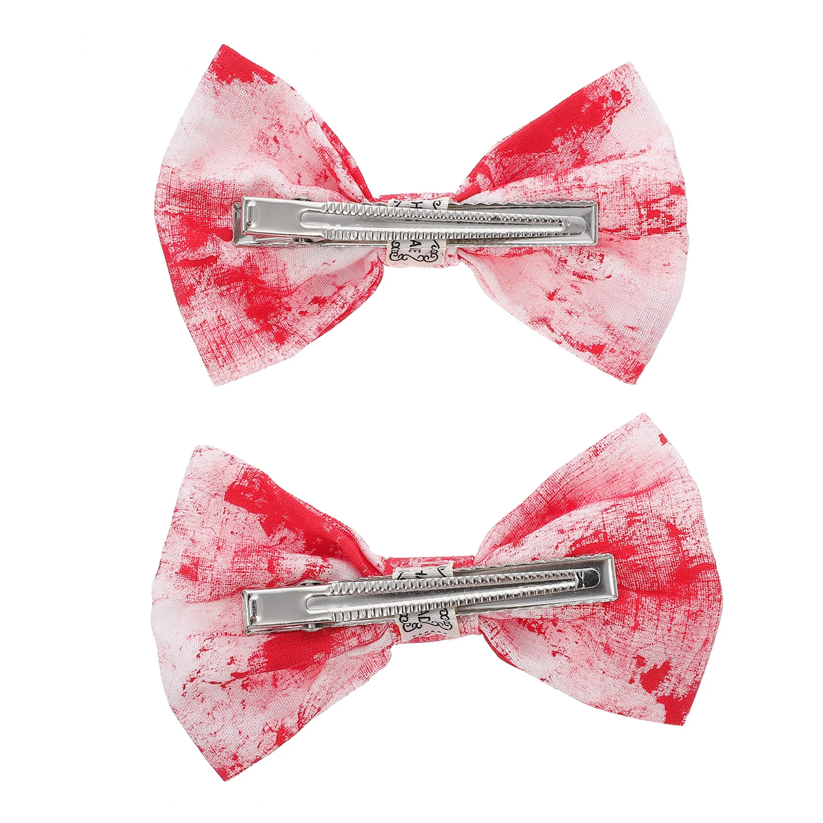 

2Pcs Halloween Bow-Knot Barrettes Blood Red Black Cloth Hairpins Halloween Hair Decorations Bow-Knot Clip Cloth Hair Hairpin