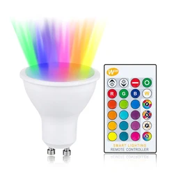 85-265V 10W GU10 LED żarówka 16 kolorów RGB + CW + lampa WW reflektor IR zdalnie sterowana ampułka Bombillas pokój imprezowy festiwalowy wystrój domu