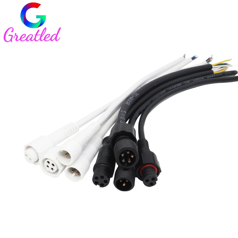 

Male to Female 2pin 3pin 4pin 5pin led Connector Waterproof IP68 Black White Cable for LED Strips Light 5/10/20/50/100 Pairs