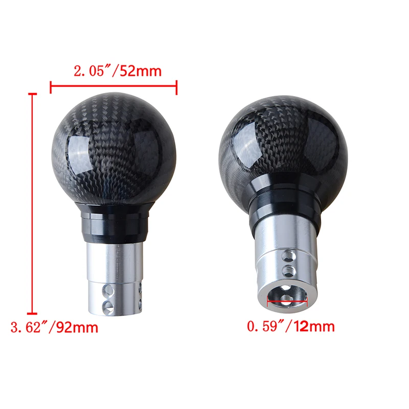 Universal Carbon Fiber Gear Shift Knob Spherome Automatic Trans Gearbox Handles Stick Lever Head Interior Car Accessories