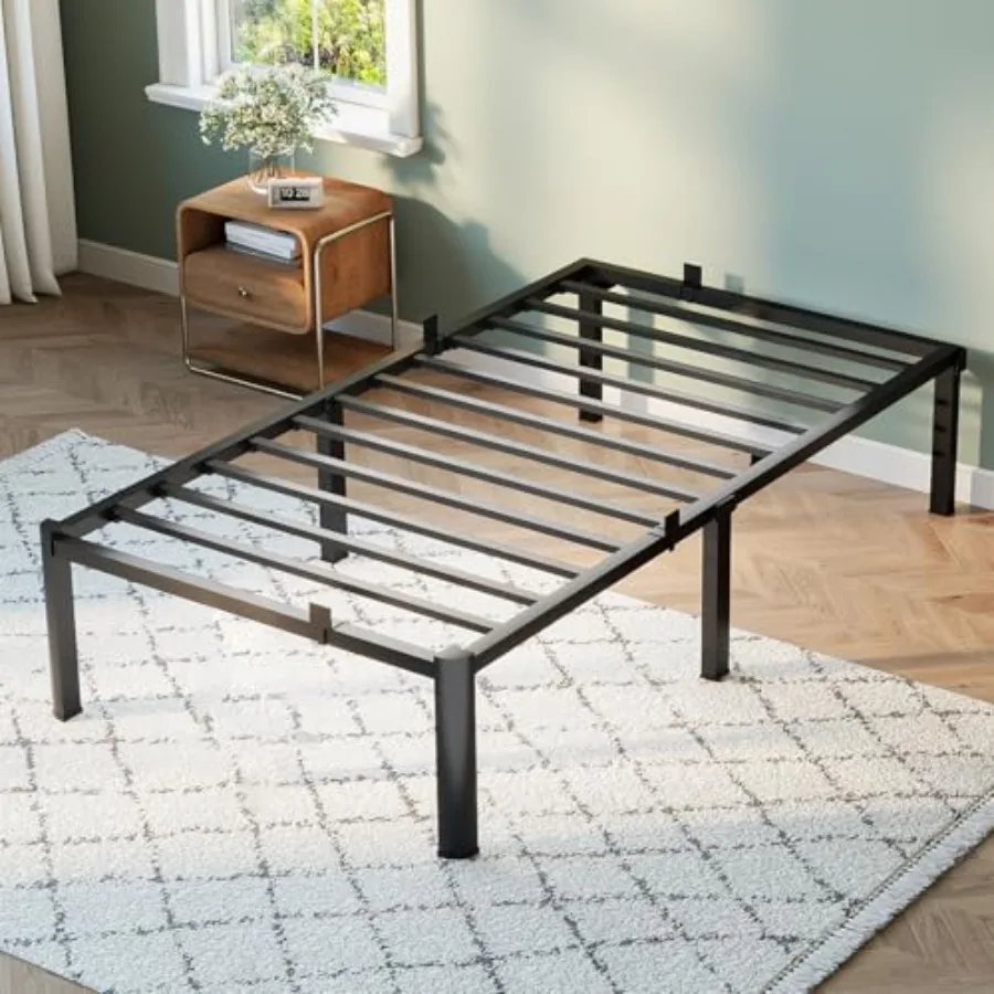 

Металлическая кровать-платформа повышенной прочности, бесшумная стальная основа для матраса, не требует пружинного блока, просторное пространство под кроватью, размер S