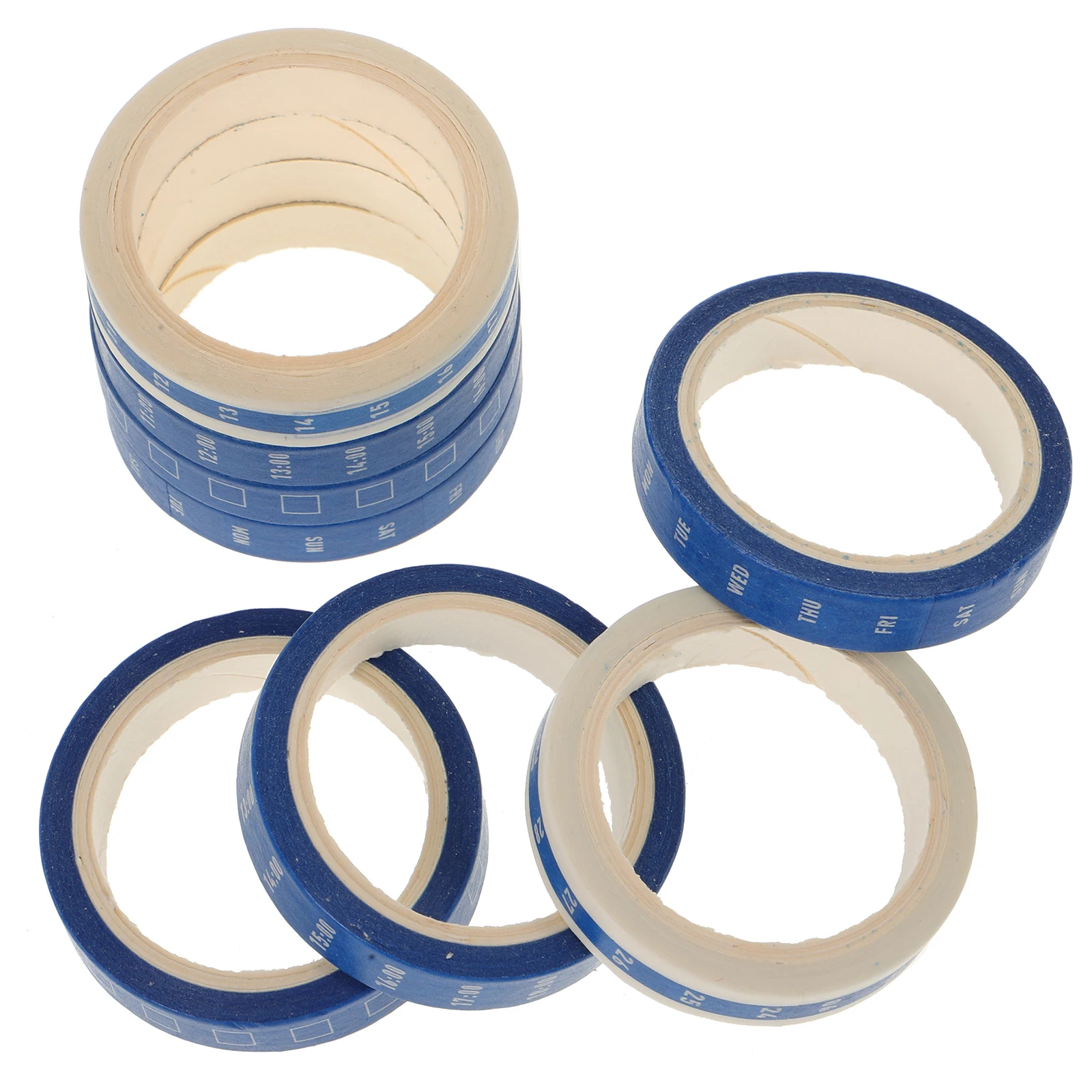 

8 Rolls Time Management Washi Tapes Reusable No Residue for Planner Scrapbooking DIY Tools Study Work Schedule