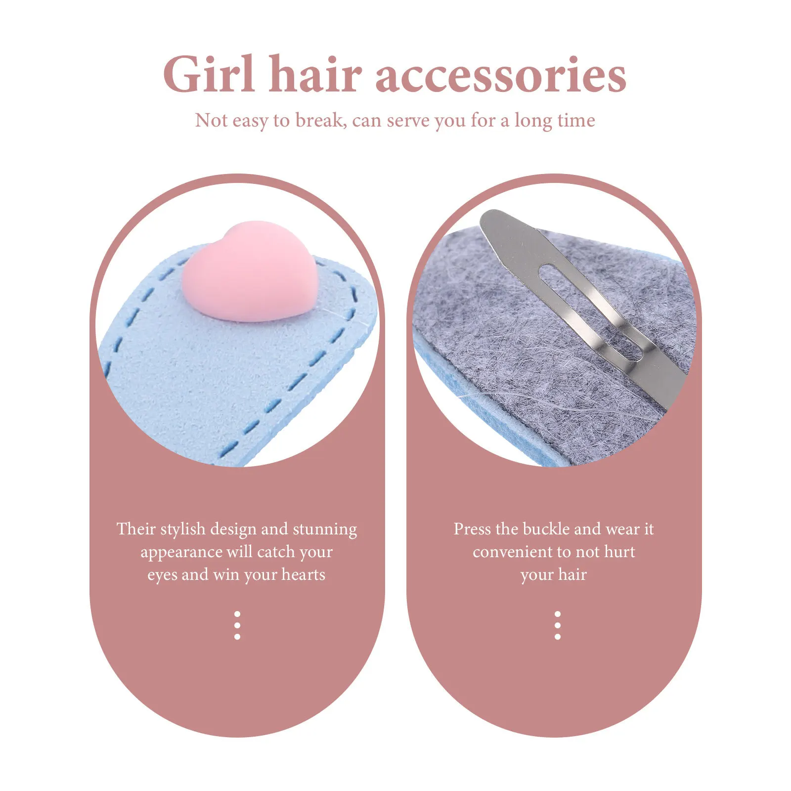 

10Pcs Cartoon Hair Clips Non-Skid Snap Hair Accessories for Comfortable Durable Daily Wear Snap Clips