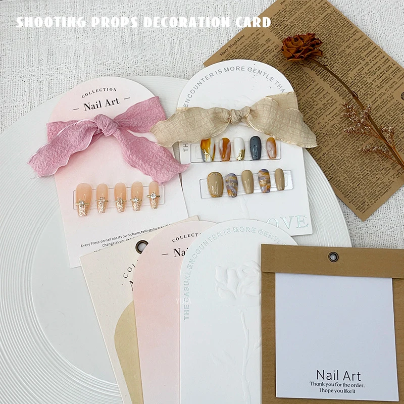 1 pz fatto a mano unghie finte Design Swatch Show Card Manicure campione Display salone Press-On Nail Packaging Display con sacchetti di cravatta