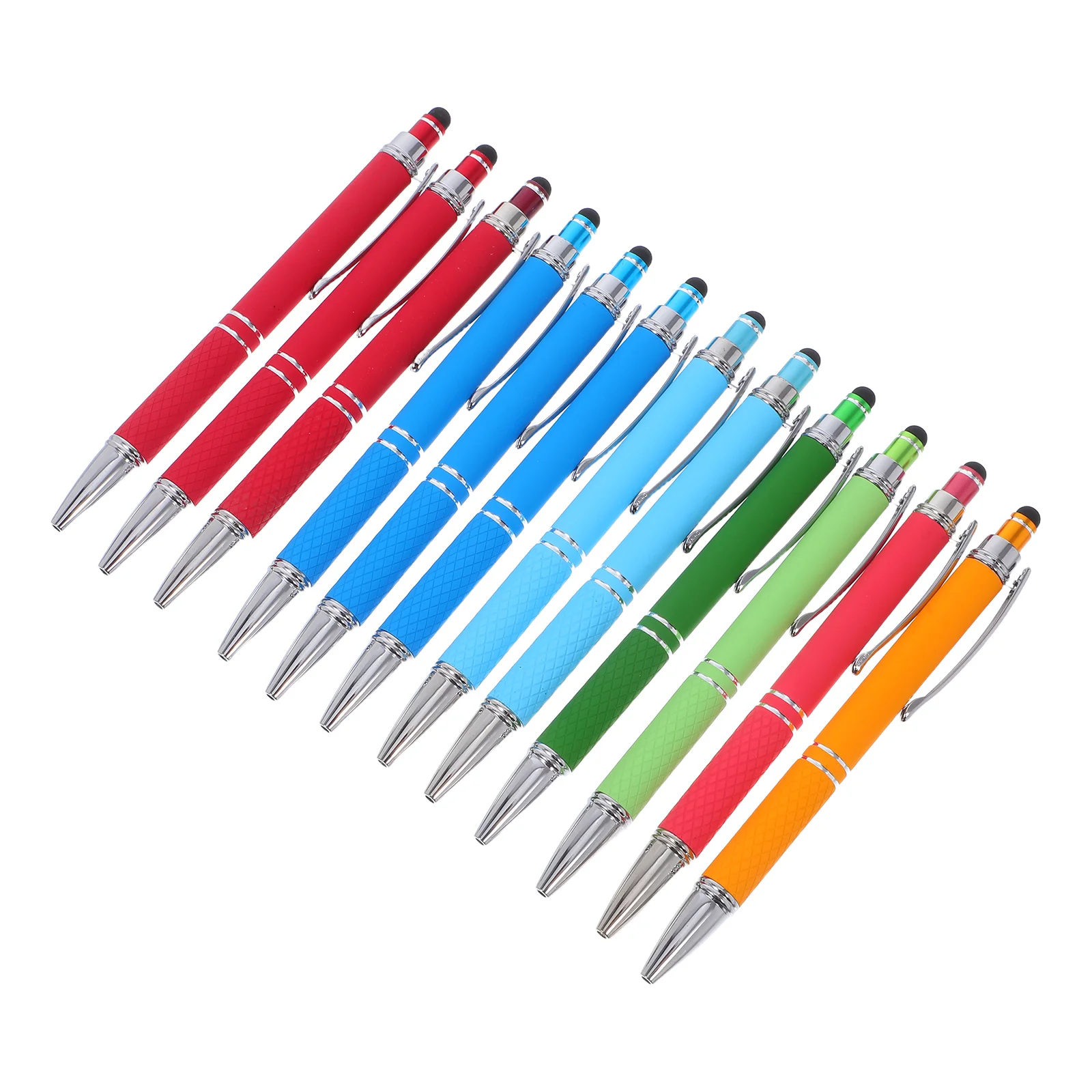 

12 Pcs Metal Ballpoint Pen Pens Blue with Stylus Tip Round Beads Bulk Cool for Teens
