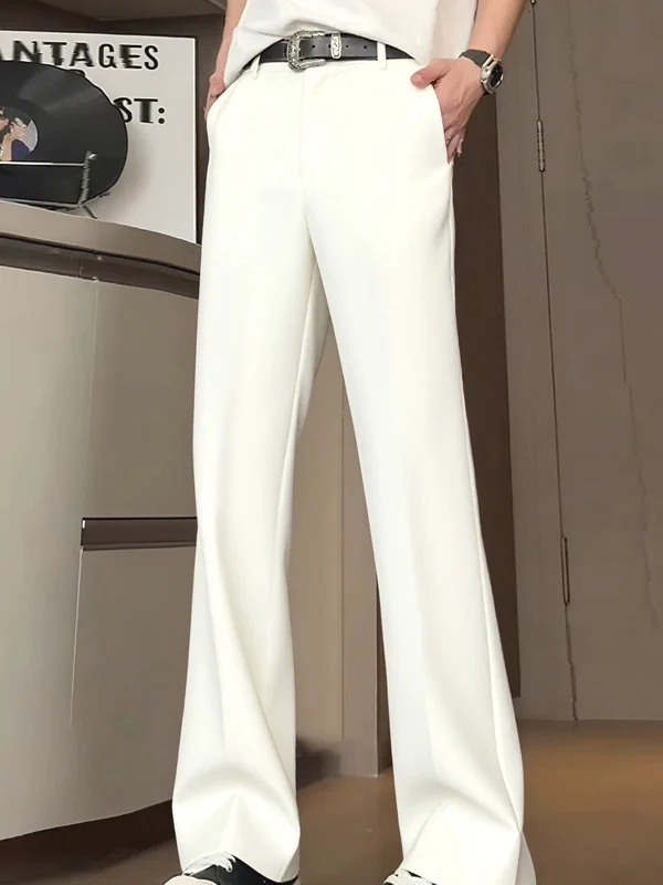 

Мужские повседневные брюки Cleanfit American Sle White Ice Silk, модные узкие прямые леггинсы в стиле High Street, не требующие глажки