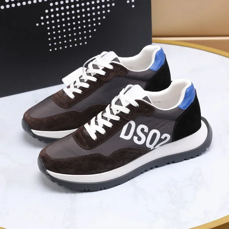 Special Offer DSQ2 Men\'s Genuine Leather Shoess Lace Up Trend Comfortable Shoes Outdoor Italy Icon Men Sneakers Shoes 38-45