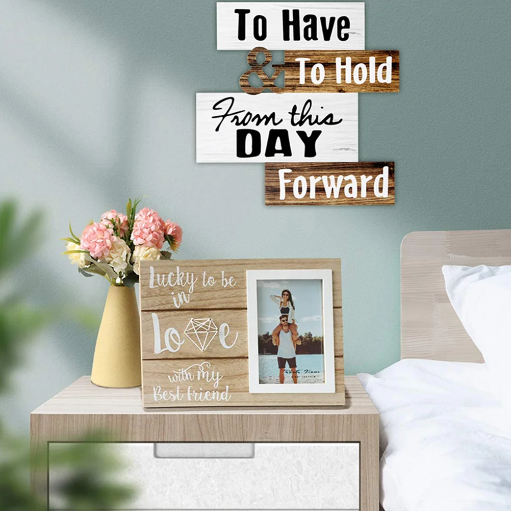 

Wooden Sign Party Marriage Wall Plaque Cabin Scene Hanging Ornament Wedding Bride