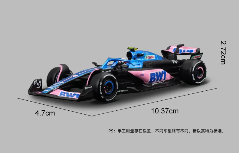 New Bburago 1:43 BWT Alpine F1 Team A524 2024 #31 Esteban Ocon #10 Pierre Gasly  Alloy Car Die Cast Model FORMULA 1 Racing Car