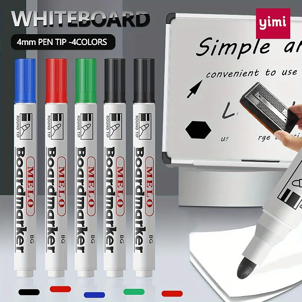 4pcs color oily whiteboard pens, large capacity, bright colors, and versatile, suitable for office and home painting tools