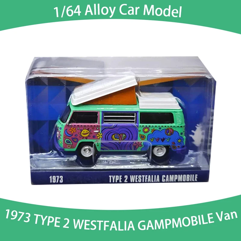 

Greenlight масштаб 1:64 1973 ТИП 2 WESTFALIA GAMPMOBILE Van сплав модель автомобиля статическая коллекция украшенные праздничные подарки игрушки