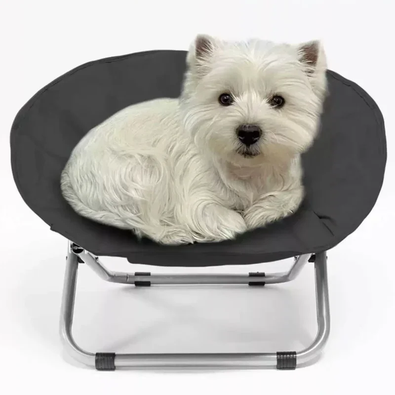 Portable pet moon chair outdoor camping cat dog foldable bed adjustable height elevated bed thick warm seat cover