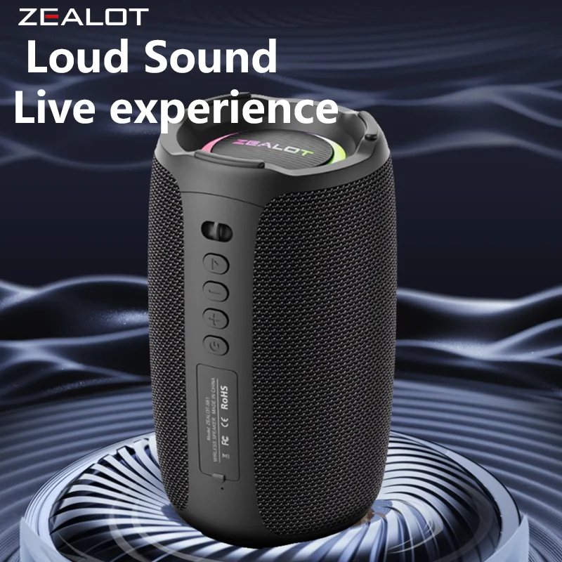 Zealot-S61 Bluetooth Speaker,with IPX6 Waterproof Protection and Outdoor Bass Sound for Backyard and Beach Party,10W Loudspeaker view 3