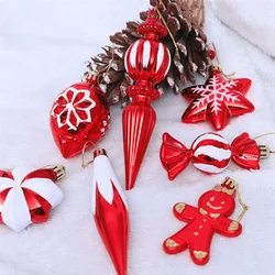 4/6/8Pcs Christmas Ball Lollipop Candy Cane Pendants Xmas Tree Hanging Ornaments for Home New Year Party Gift Christmas Decor