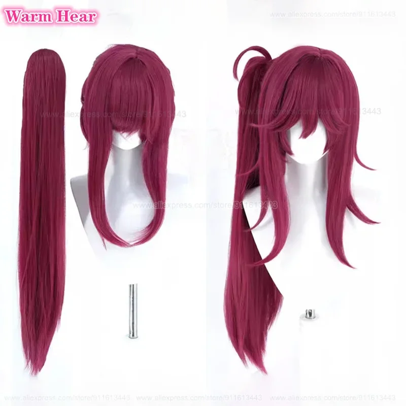 New! Anime ES Madoka Nozomi Long 80cm Purple Red Cosplay Anime Wig Heat Resistant Synthetic Hair Halloween Party Wigs + Wig Cap