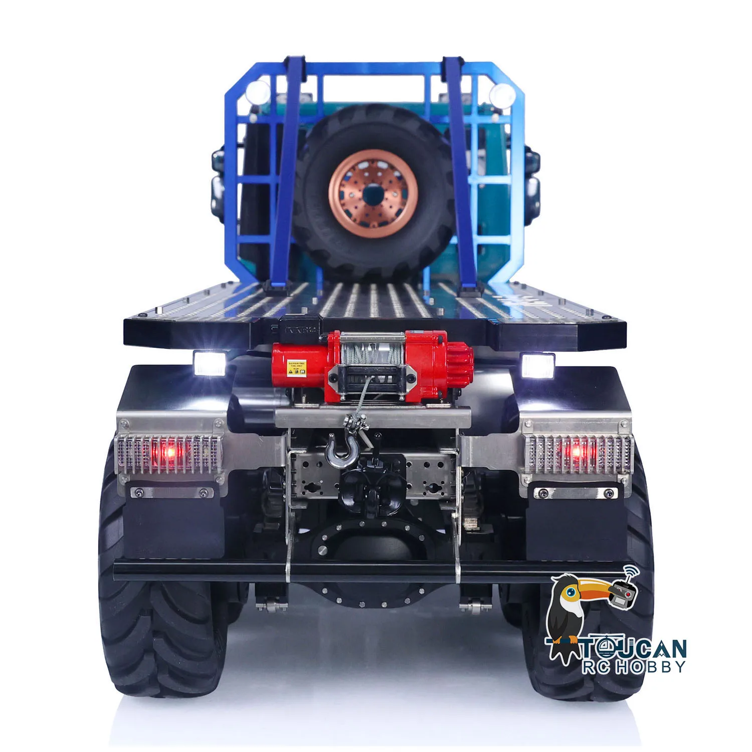 8x8 1/14 RC Crawler Rock Car Painted Assembled Lights Sounds Climbing Vehicle I6S Radio Control Flatbed Truck Toys Model TH23197