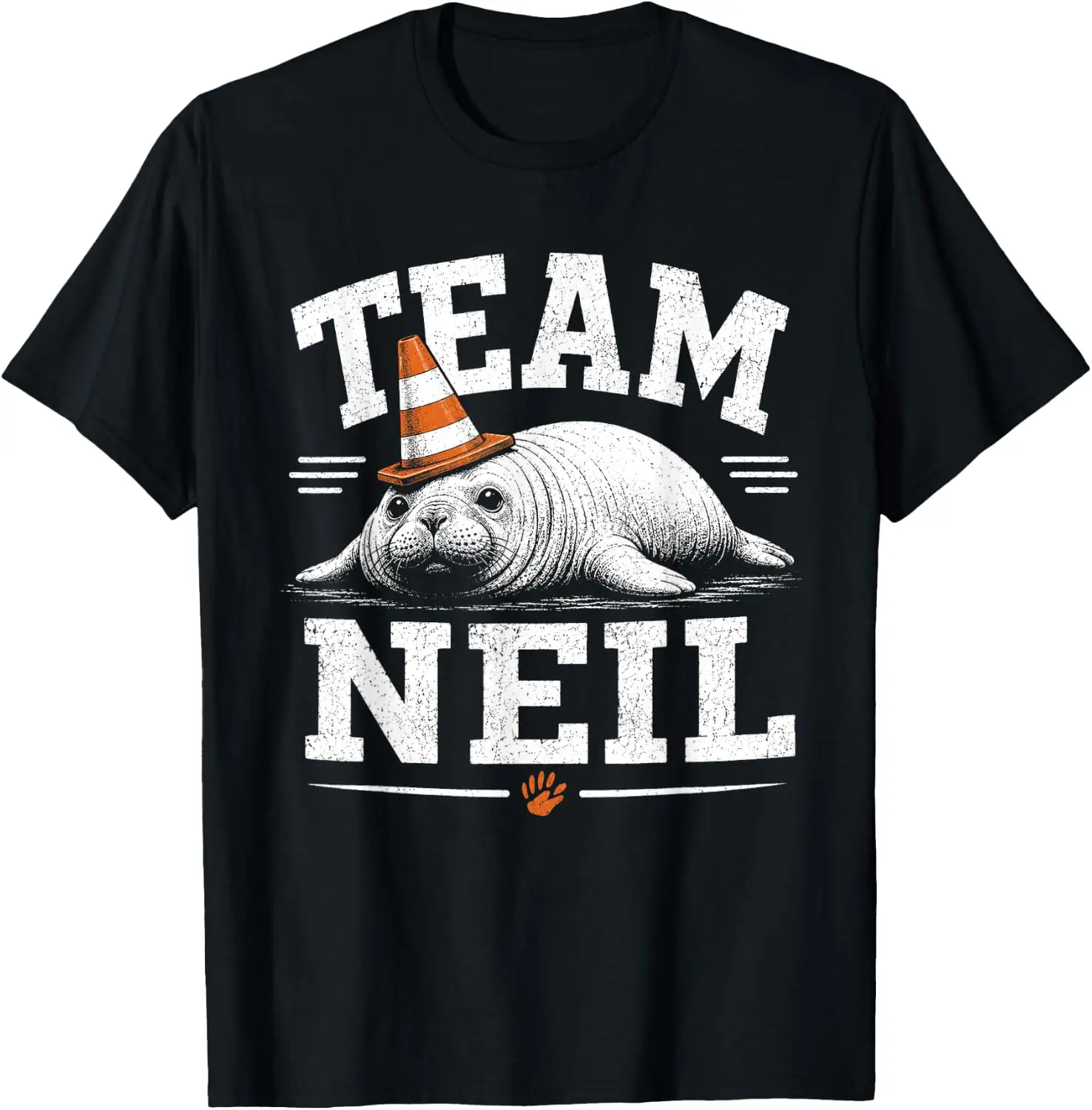 Team Neil The Seal T-Shirt 100% Cotton Trendy Y2K Short-Sleeve Tee-Soft, Quick-Drying, Moisture-Wicking; Ideal Sports Casual