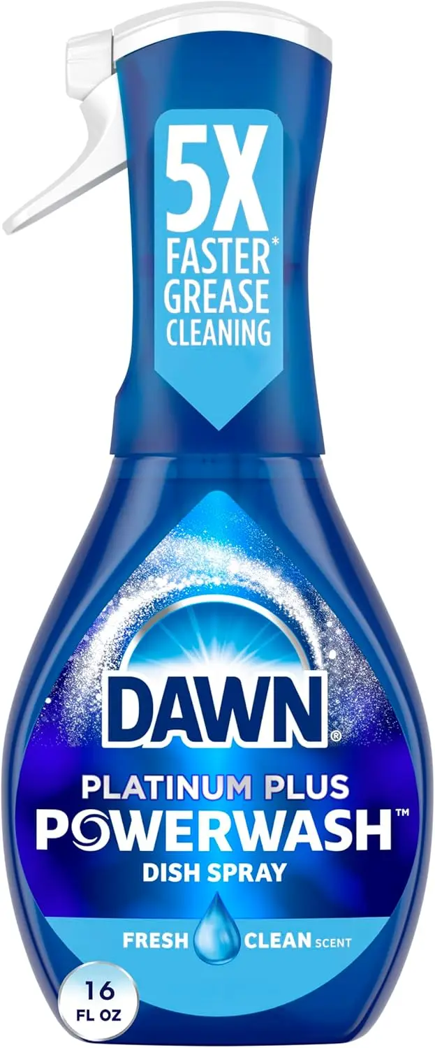Platinum Powerwash Spray Dishwashing Liquid, Fresh Scent Easy Spray Dish Soap, Powerful Grease Removal Spray Cleaner for Daily Kitchen Use, 16 Fluid Ounces