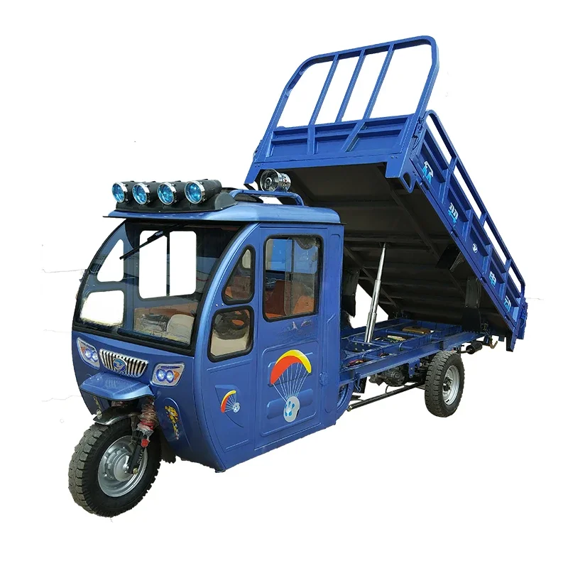 dump electric motor tricycle  closed driving 60V voltage cargo electric tricycle